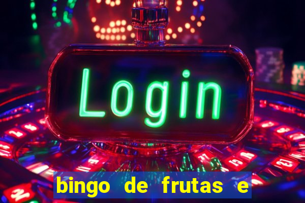 bingo de frutas e legumes para imprimir