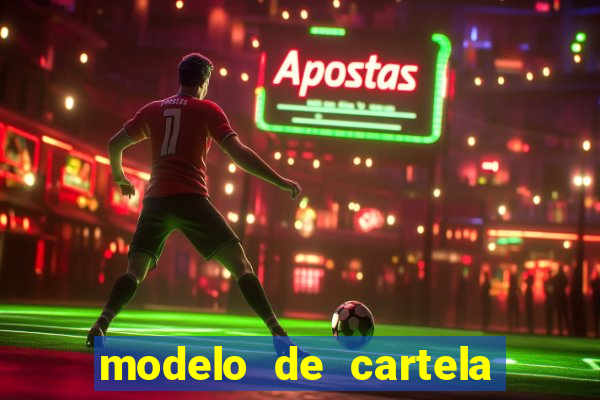 modelo de cartela de bingo em branco