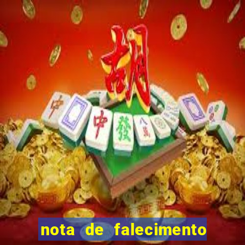 nota de falecimento em campos altos hoje