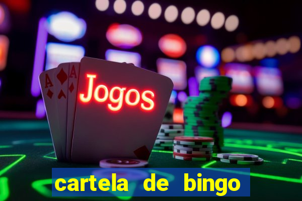 cartela de bingo cha de bebe