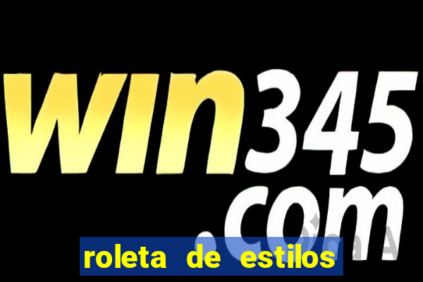 roleta de estilos de roupas
